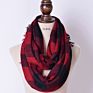 72 Colors Chic Knit Acrylic Women Tartan Plaid Infinity Scarf Bandana Grid Check Red Buffalo Plaid Snood Wraps