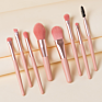 7Pcs/8Pcs Mini Makeup Brushes with Matte Wooden Handle Portable Soft Hair Makeup Brush Set Beauty Tools