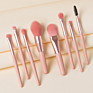 7Pcs/8Pcs Mini Makeup Brushes with Matte Wooden Handle Portable Soft Hair Makeup Brush Set Beauty Tools