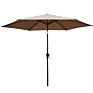 9Ft Garden Outdoor Manual Tilt round Patio Umbrella, Black and White Stripe Fabric
