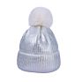 A2276 in Stock Gold Stamp Parent-Child Hat Sequin Shiny Cap Warm Caps Knitted Pom Pom Beanies Hats