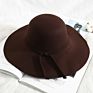 Allch Rts Polyester Women Fedora Wide Brim Camel Color Felt Floppy Hat