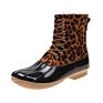 Ankle Black Striped Duck Boots for Women Short Seprape Leopard Duck Rain Boots