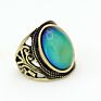 Antique Silver Plated Color Change Emotion Feeling Mood Oval Stone Ring