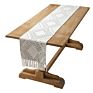 Arrivals Christmas Nordic Farmhouse Party Table Decoration Handmade White Stripe Woven Jacquard Dining Table Runner