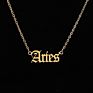 Artilady Vintage Stainless Steel Horoscope Zodiac Sign Letter Pendant Chain Necklace for Women Jewelry Gift