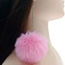 Autumn and Long Dangle Earrings Fluffy Pom Pom Earrings for Women