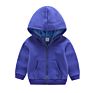 Autumn and Zipper Hooded Boy's and Girl's Children's Sweater with Fleece Pure Color Zipper Hoodies for Kids Children