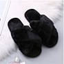 Autumn House Shoes Women Home Slippers Warm Faux Fur Ladies Cross Soft Plush Furry Female Open Toe Shoes