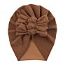 Autumn Soft Warm Beanies Photography Props Infant Headwraps Baby Hats Solid Faux Cashmere Hat Turban with Bows