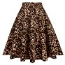 Autumn Vintage Cotton Women Skirt Ss0007 Xs-Xxl plus Size a Line Swing Long Midi Animal Printed Leopard Skirt