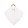 Baby Accessories Organic Cotton Muslin Teething Ring Baby Wooden Ring with Cloth Teether