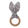 Baby Boy Bunny Ear Teether Safe Organic Wood Teething Ring Baby Teething Toys