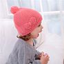 Baby Girls Warm Pom Beanie Side Bow Kids Knitted Hat Warm Windproof