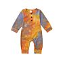 Baby Jumpsuit Boys and Girls Rompers Multi-Color Tie-Dye Jumpsuit Black Blue Purple Yellow Brown