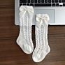 Baby Mesh Socks Solid Color Long Socks for Baby Autumn Bow Combed Cotton Newborn Socks anti Style