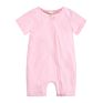 Baby Plain Clothes Newborn Baby Girls Boys Short Sleeve Zipper Bamboo Cotton Rompers