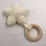 Baby Rattle Teething Toys Crochet Nursering Baby Play Gym Star Teether Toy with Wood