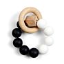 Baby Teething Toys Rattle Soft Bpa Free Cartoon Wood Baby Teether Ring Kids Food Grade Silicone Teether