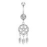 Beach Gold/Silver Plated Stainless Steel Body Piercing Jewelry Women Star Crystal Moon Pendant Belly Button Rings Barbell