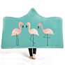 Beautiful Energetic Pink Flamingo Print Lightweight Fluffy Plush Animal Hooded Blanket Kids