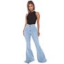 Bell Bottom Stretch Jeans High Waist Button Slim Women Jeans Flare Pants