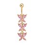 Belly Button Nail Medical Butterfly Shape Navel Nail Piercing Jewelry for Woman