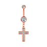 Belly Button Rings 5 Navel Piercing Cross Crystal Jewelry Piercing Navel Earring Body Jewelry