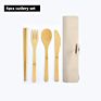 Biodegradable Bamboo Fiber Tableware Sets Spoon Fork Knife Straw Chopsticks Reusable Bamboo Fiber Cutlery Set