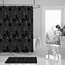 Black and White Striped Shower Curtain Geometric Waterproof Mildew Resistant Black and White Shower Curtain