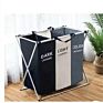 Black Oxford Fabric White Storage Large Dirty Movable Foldable Laundry Basket