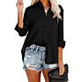 Blusa Ladies Blouses Elegant Embossed Long Sleeve Button down Women Shirts