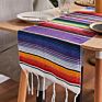 Boho Ethnic Style Beach Blanket Beach Towel Tassels Throw Rug Mexican Style Picnic Blanket Handmade Striped Tablecloth