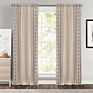 Boho Style Linen Embroidery Blackout Curtain for Living Room