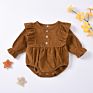 Boutique Baby Rompers Flutter Sleeve Baby Girls Clothes Fall Corduroy Infant Toddler Bodysuit