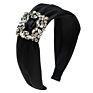 Boutique Geometric Hollow Pattern Ring Buckle Rhinestone Hairband Banquet Retro Fabric Headwear Wide Side Gold Velvet Headband