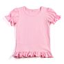 Boutique Kids Clothes T Shirt Cotton Blank White Color Ruffle Sleeve Top Baby Girls Shirts