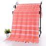 Bright Colored Two-Striped Beach Towel Pestemal Turkish Hammam Spa Towel Organic %100 Cotton Bath Towel Made in Turkey