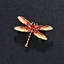 Brooch Enamel Drip Oil Dragonfly Brooch Corsage Female with Rhinestone Dragonfly Pins