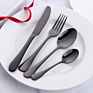 Buygo 4 Pcs 1010 Cutlery Gift Set Fork Knife Spoon Restaurant Party Tableware Eating Utensils Black Flatware Silverware Set