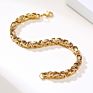 Byzantine Chain Bracelet Stainless Steel Link 18K Gold Silver Black Hip Hop Bracelet for Men Gentlemen