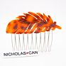 Canyuan Leaves Feathers Hair Combs Decorative Plastic Classical Tortoiseshell Cellulose Acetate Combs