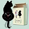Cartoon Cute Tail Wagging Cat Clock Acrylic Creative Wall Decoration for Children's Room