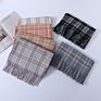 Cashmere Feel Acrylic Scarfs for Women Men Wool Tartan Checkered Plaid Shawl Scarf with Tassels