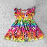 Casual Dress Girl Ruffle Dress Cow Farm Printed Baby Girl Dresses