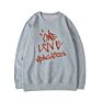 Casual Letter Print round Neck Loose Large Size Streetwear Harajuku Womens for White Sweatshirts