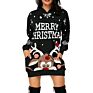 Christmas Hoodies Women Long Sleeve Sweatshirt Christmas Printed Pocket Women Sweatshirt Dress Hoodies