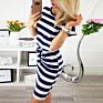 Clothing Dresses Stripe Lacing Women Dresses Party Women Dresses