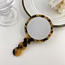 Color Cellulose Acetate round Single Side Handle Cosmetic Mirror Girls Gift Portable Makeup Mirror