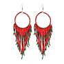 Colorful Handmade Seed Beads Earrings Boho Tassel Long Earrings for Women Jewelry